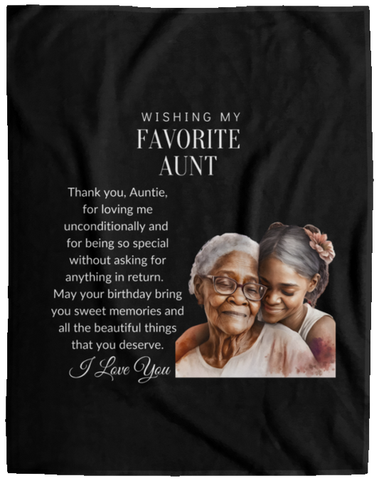 Favorite Aunt Birthday Cozy Plush Fleece Blanket - 60x80