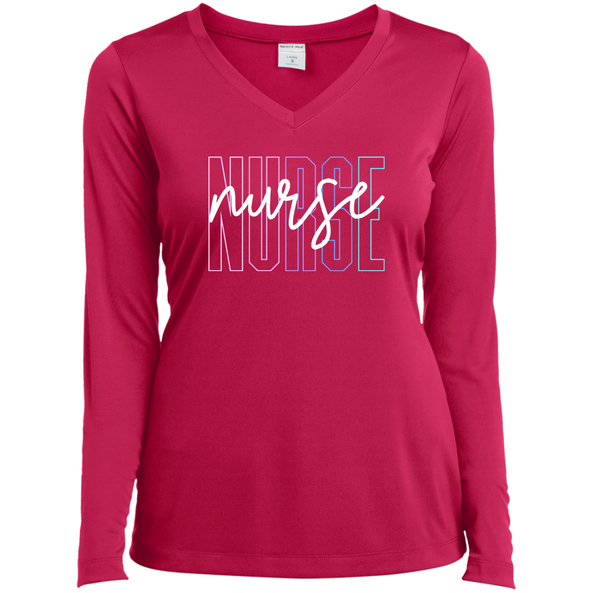 Nurse Long Sleeve Performance V-Neck Tee