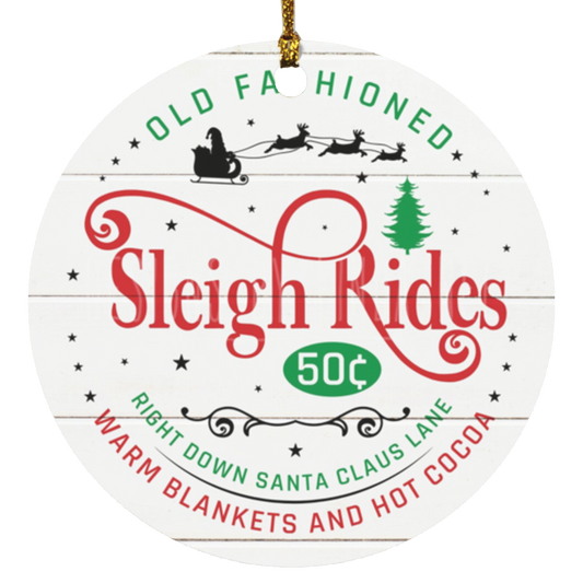 Sleigh Rides  Circle Ornament