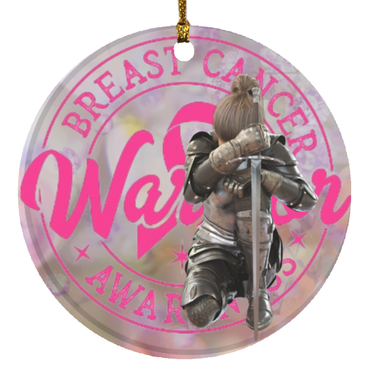 Breast Cancer 2 Circle Ornament