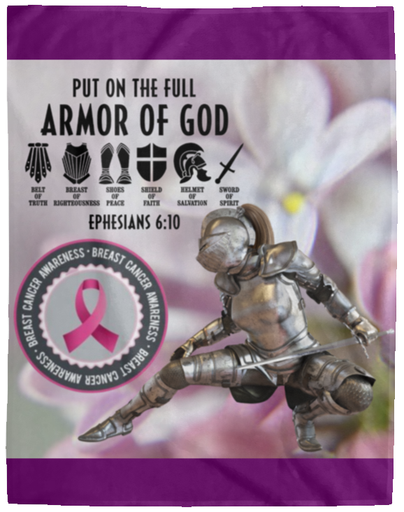 Put On The Full Armor Of God 2A Cozy Plush Fleece Blanket - 60x80