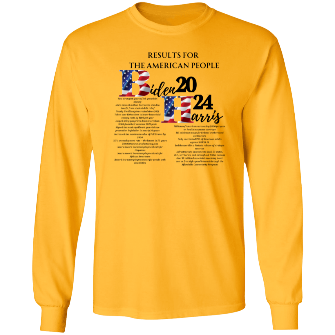 Biden-Harris Results For the American People Long Sleeve T-Shirt