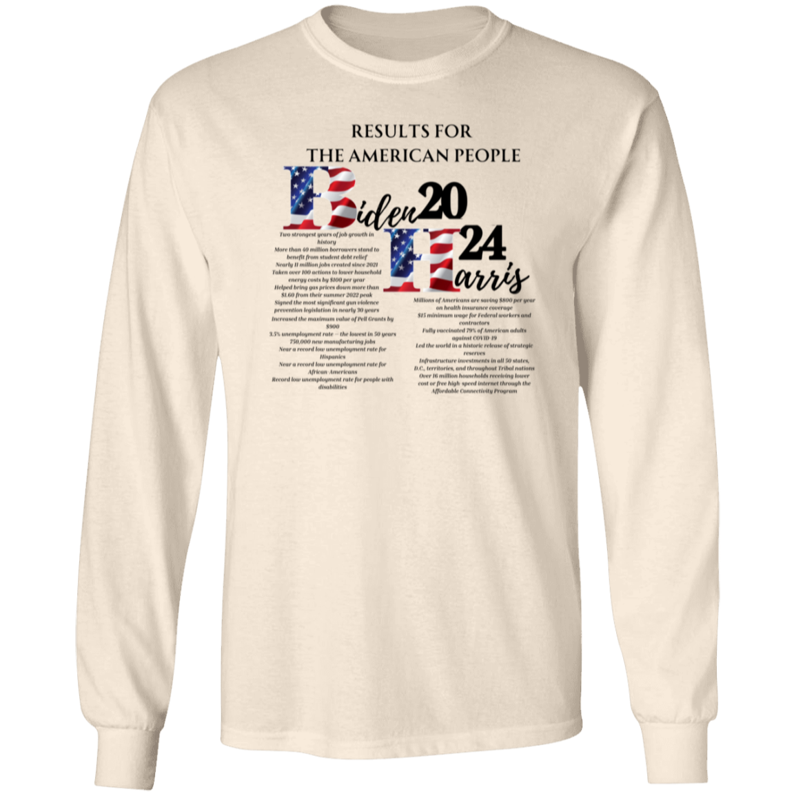 Biden-Harris Results For the American People Long Sleeve T-Shirt