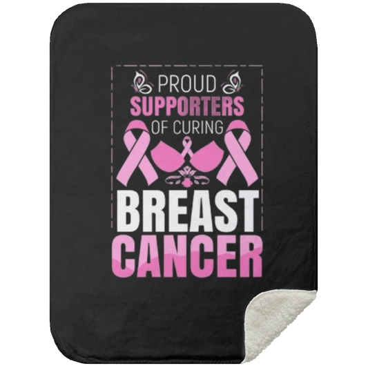 Proud Supporter of Curing Cancer - Mink Sherpa Blanket 30x40