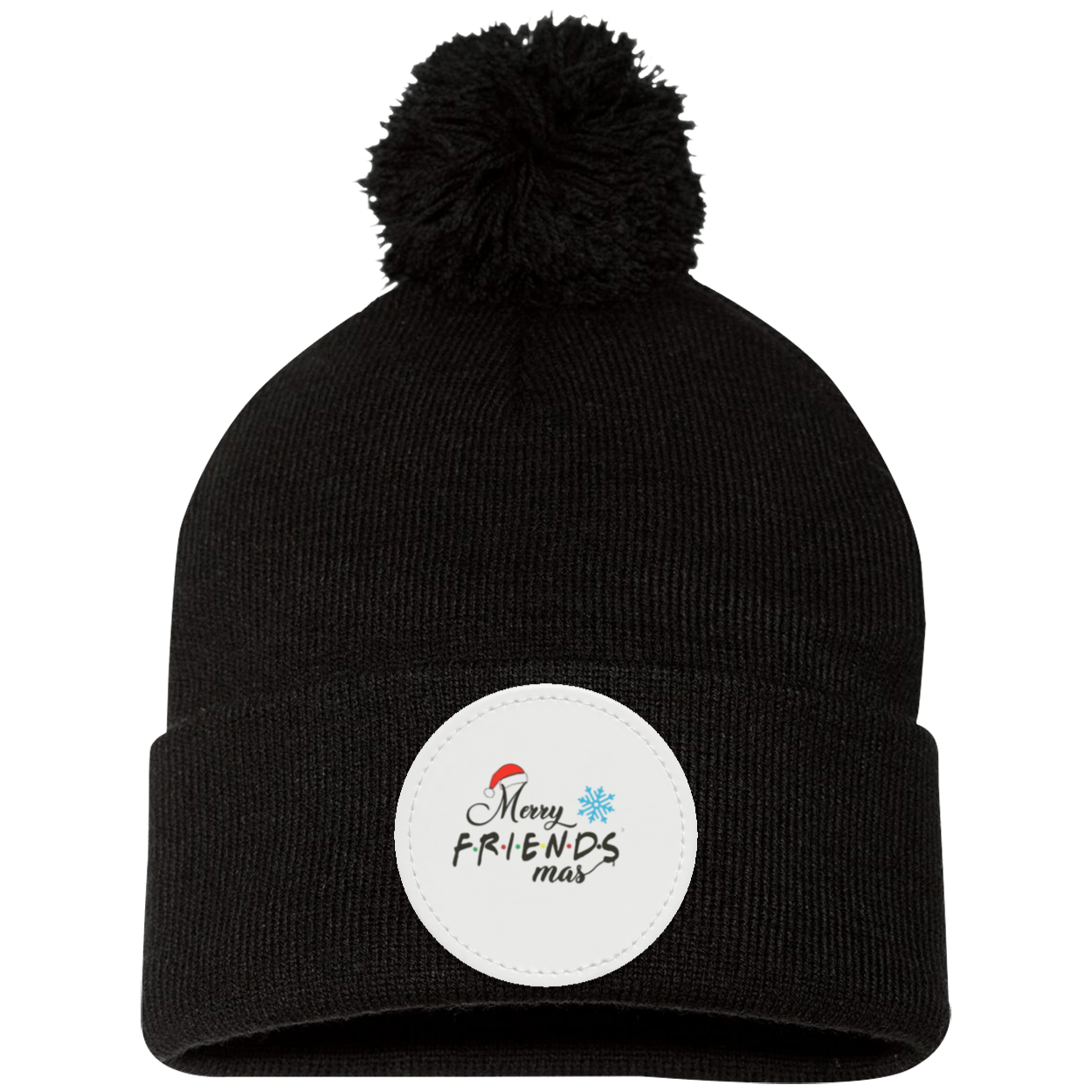 Merry Friendsmas Pom Pom Knit Cap - Patch