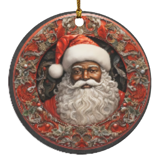 Santa Circle Ornament A