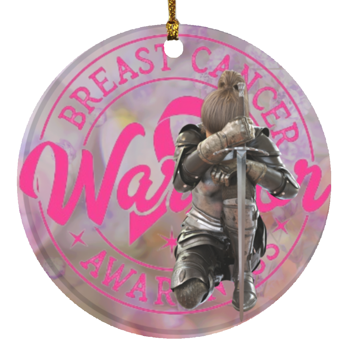 Breast Cancer 2 Circle Ornament