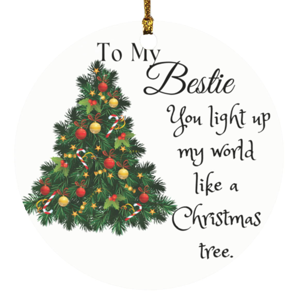 To My Bestie Christmas Circle Ornament