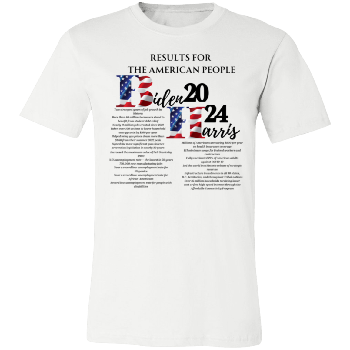 Biden-Harris Results For the American People Short Sleeve T-Shirt