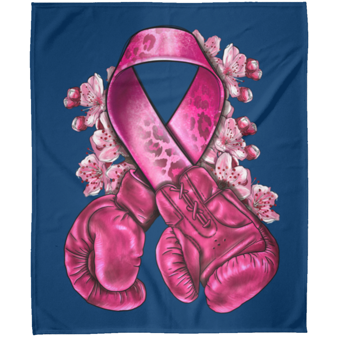 breast_cancer_with_boxing_gloves_nca Boxer Arctic Fleece Blanket 50x60