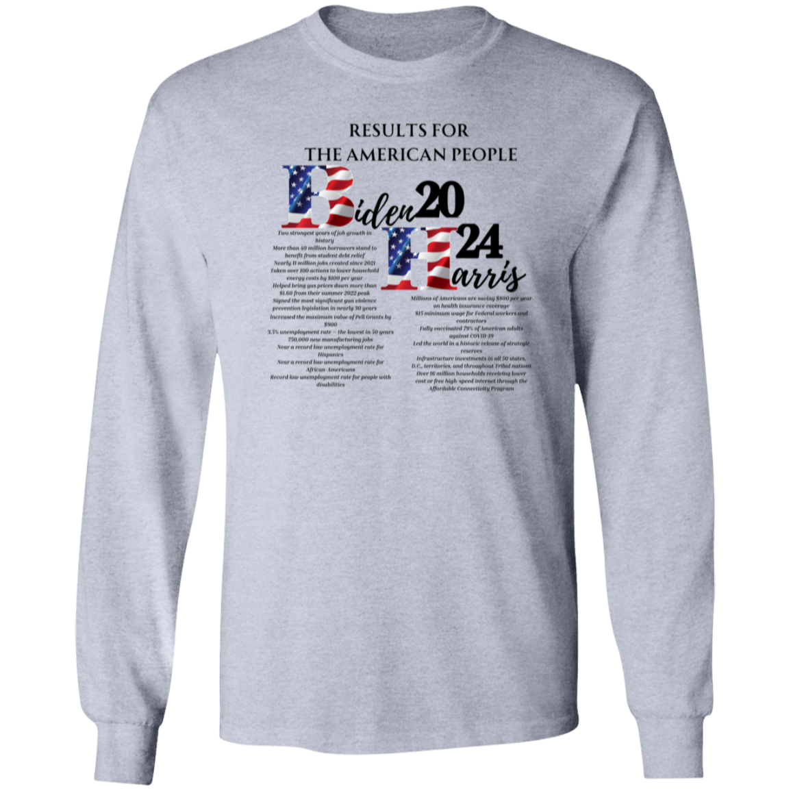 Biden-Harris Results For the American People Long Sleeve T-Shirt