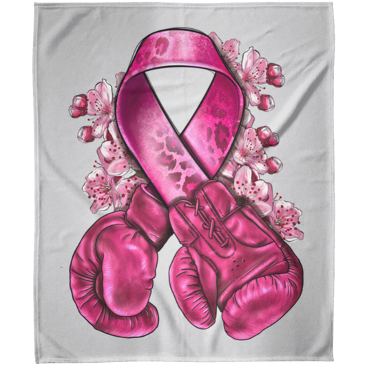 breast_cancer_with_boxing_gloves_nca Boxer Arctic Fleece Blanket 50x60