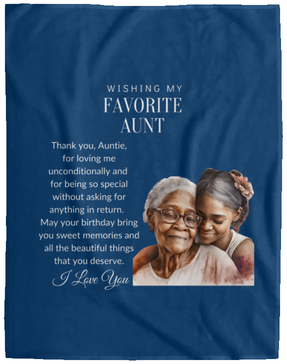 Favorite Aunt Birthday Cozy Plush Fleece Blanket - 60x80