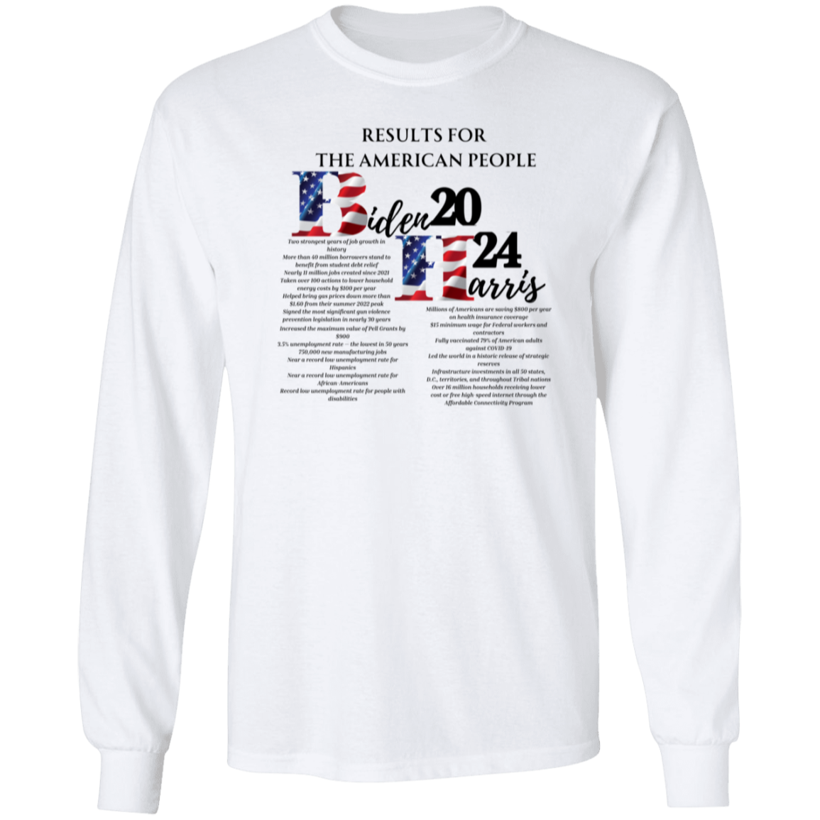 Biden-Harris Results For the American People Long Sleeve T-Shirt