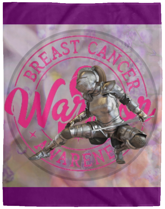 Breast Cancer Warrior 6 Cozy Plush Fleece Blanket - 60x80