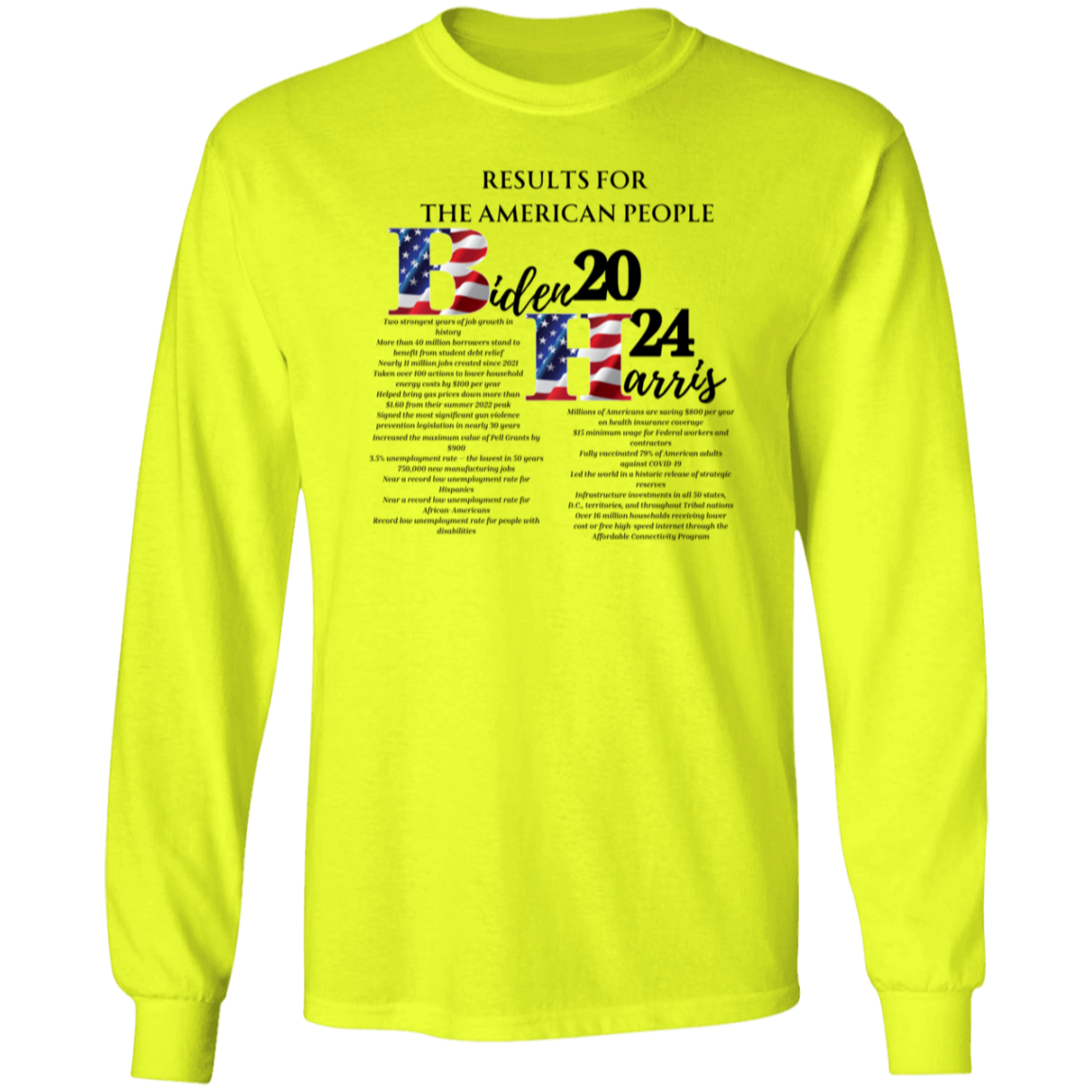 Biden-Harris Results For the American People Long Sleeve T-Shirt