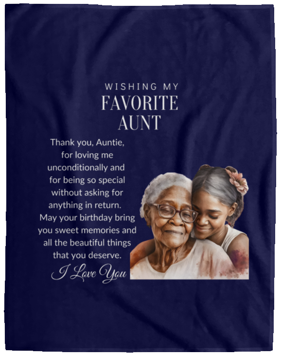 Favorite Aunt Birthday Cozy Plush Fleece Blanket - 60x80