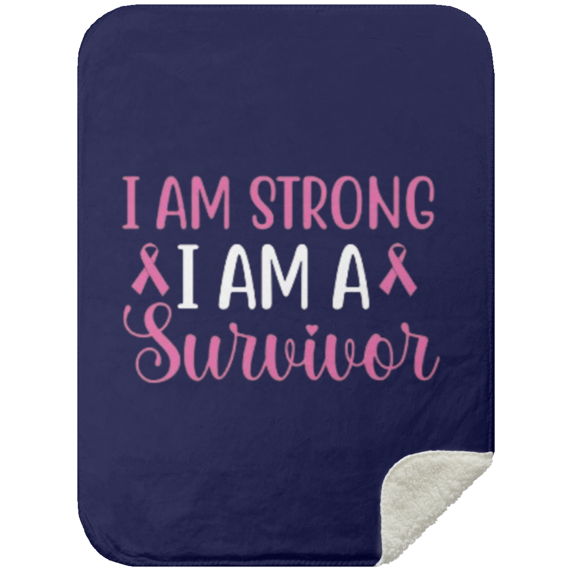 I Am Strong  Mink Sherpa Blanket 30x40