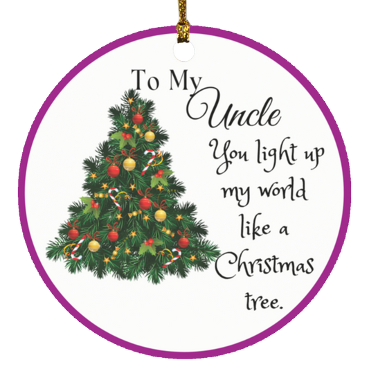 To My Uncle Christmas Circle Ornament