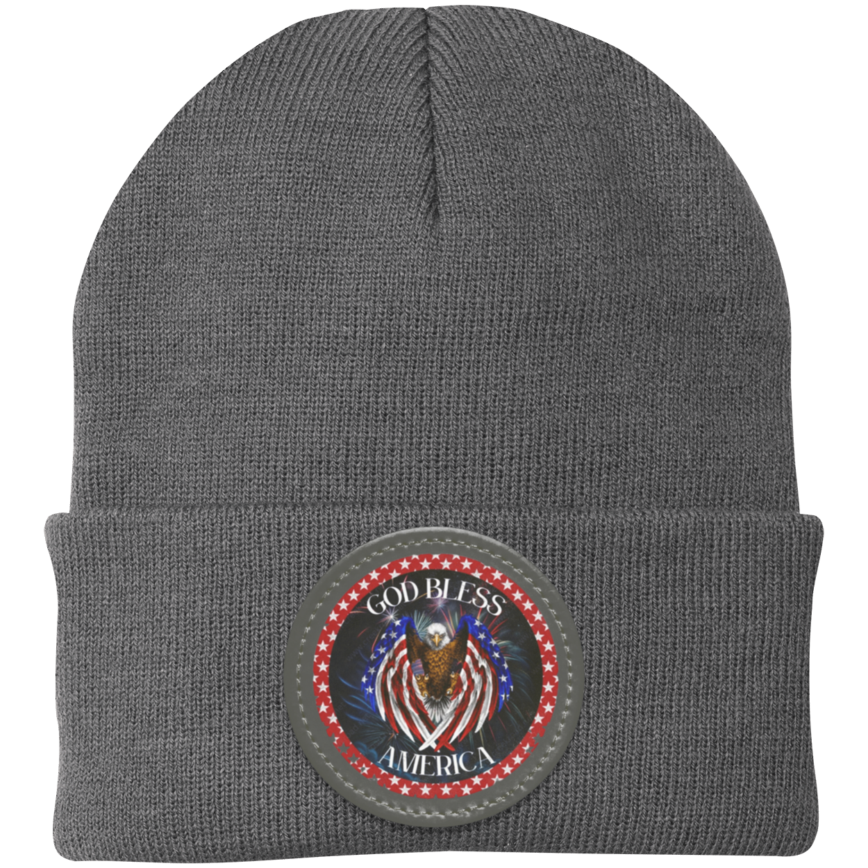 God Bless America  (C1) Knit Cap - Patch