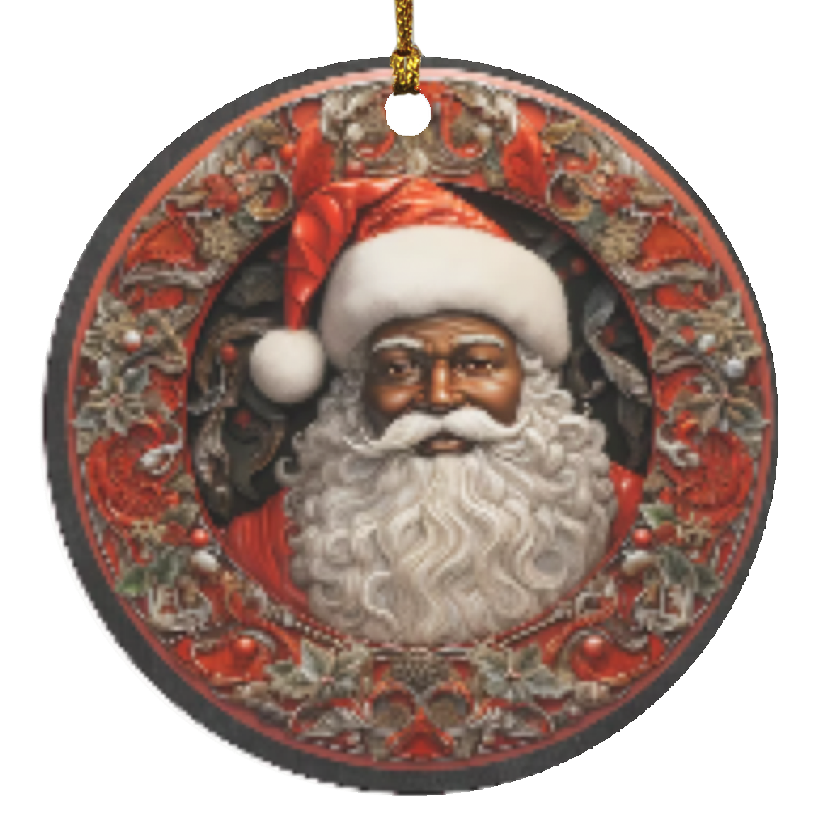 Santa Circle Ornament A