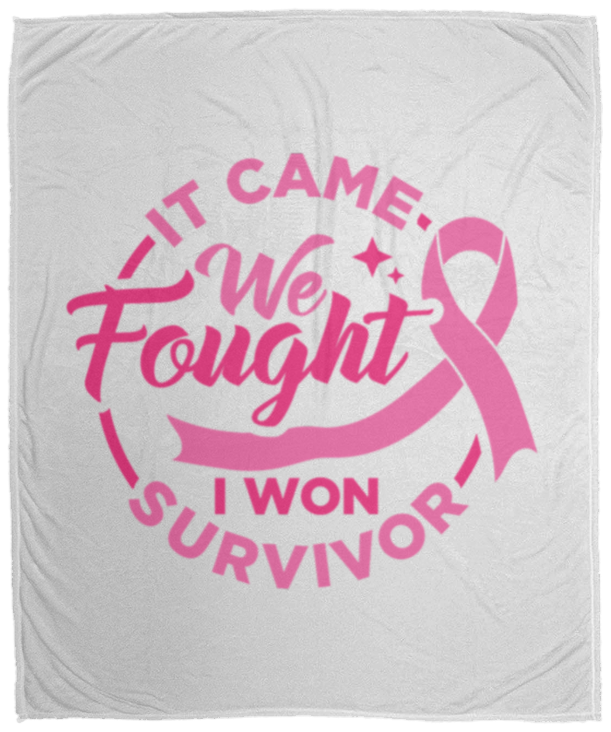 It Came -We Fought-I Won Survivor - Cozy Plush Fleece Blanket - 50x60