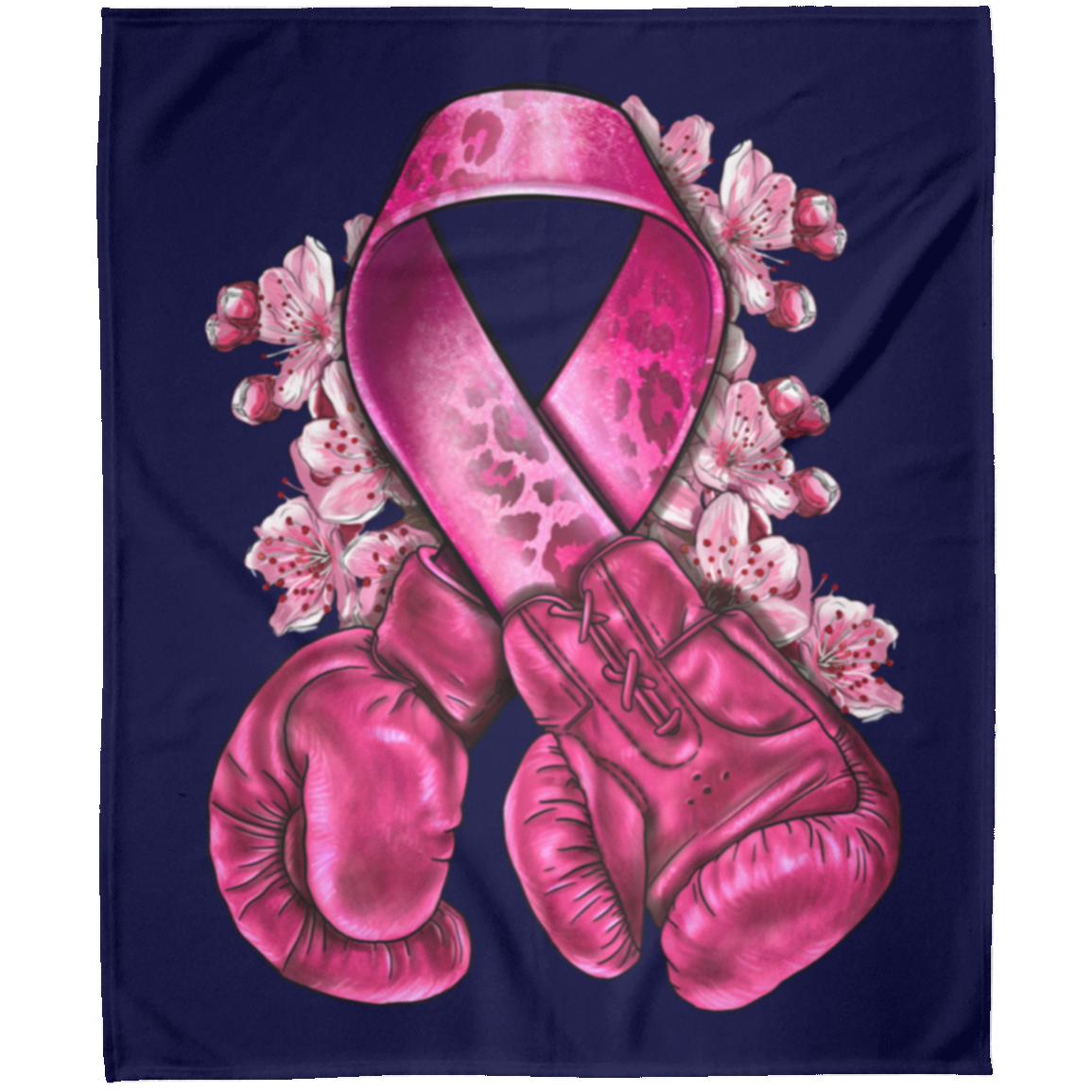 breast_cancer_with_boxing_gloves_nca Boxer Arctic Fleece Blanket 50x60