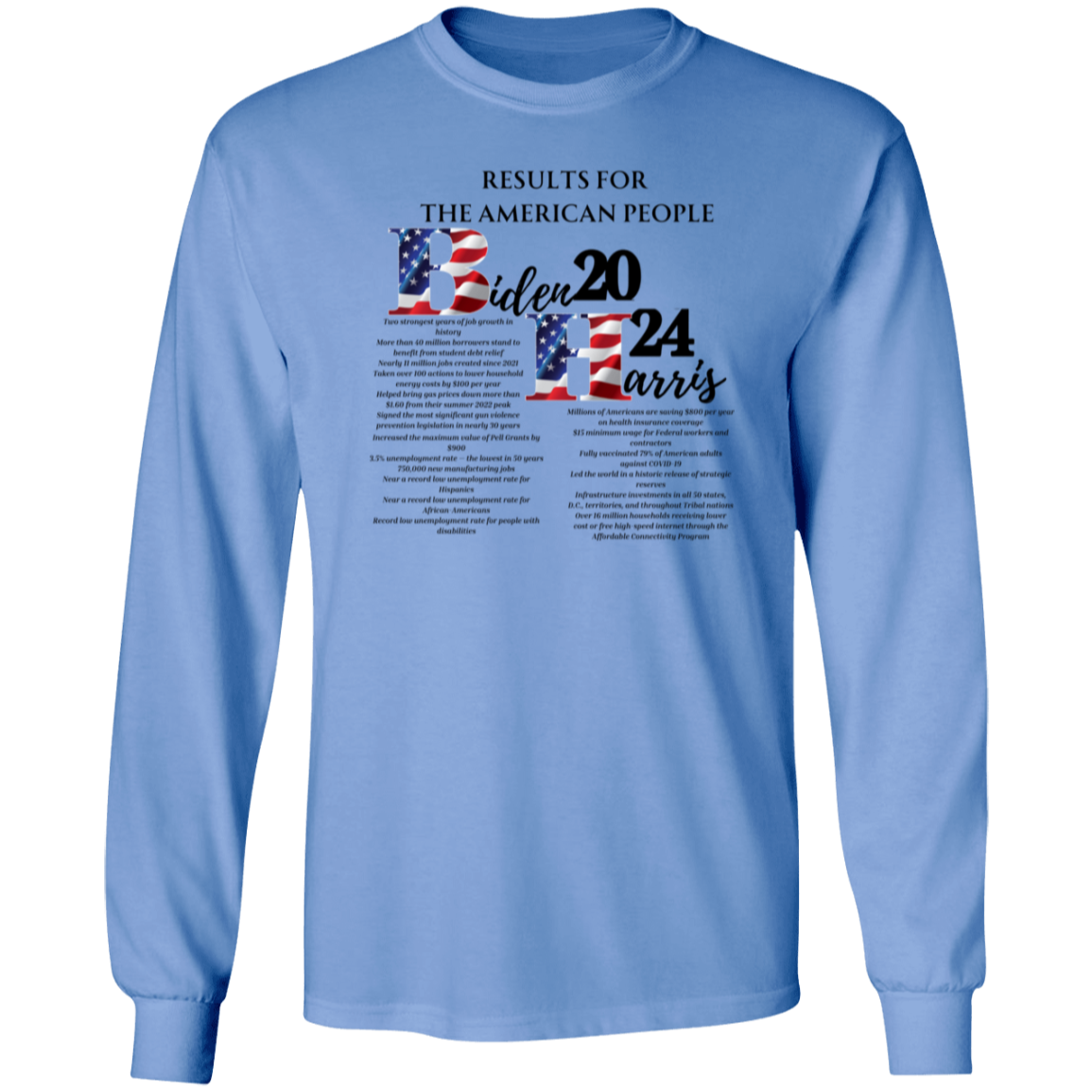 Biden-Harris Results For the American People Long Sleeve T-Shirt