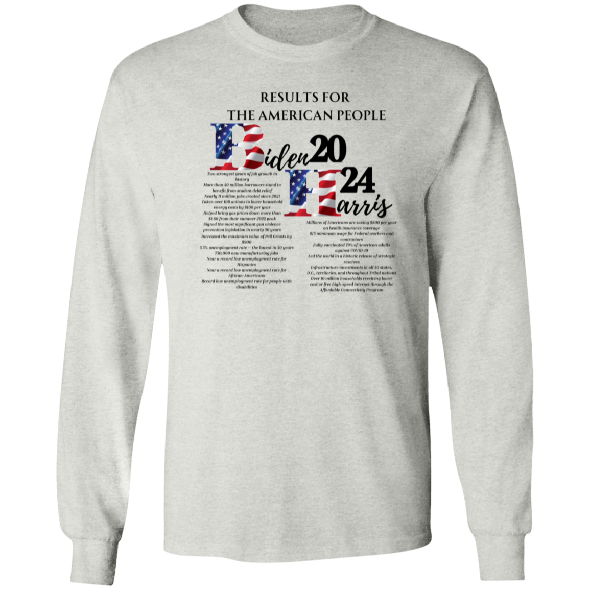 Biden-Harris Results For the American People Long Sleeve T-Shirt