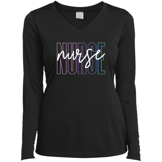 Nurse Long Sleeve Performance V-Neck Tee