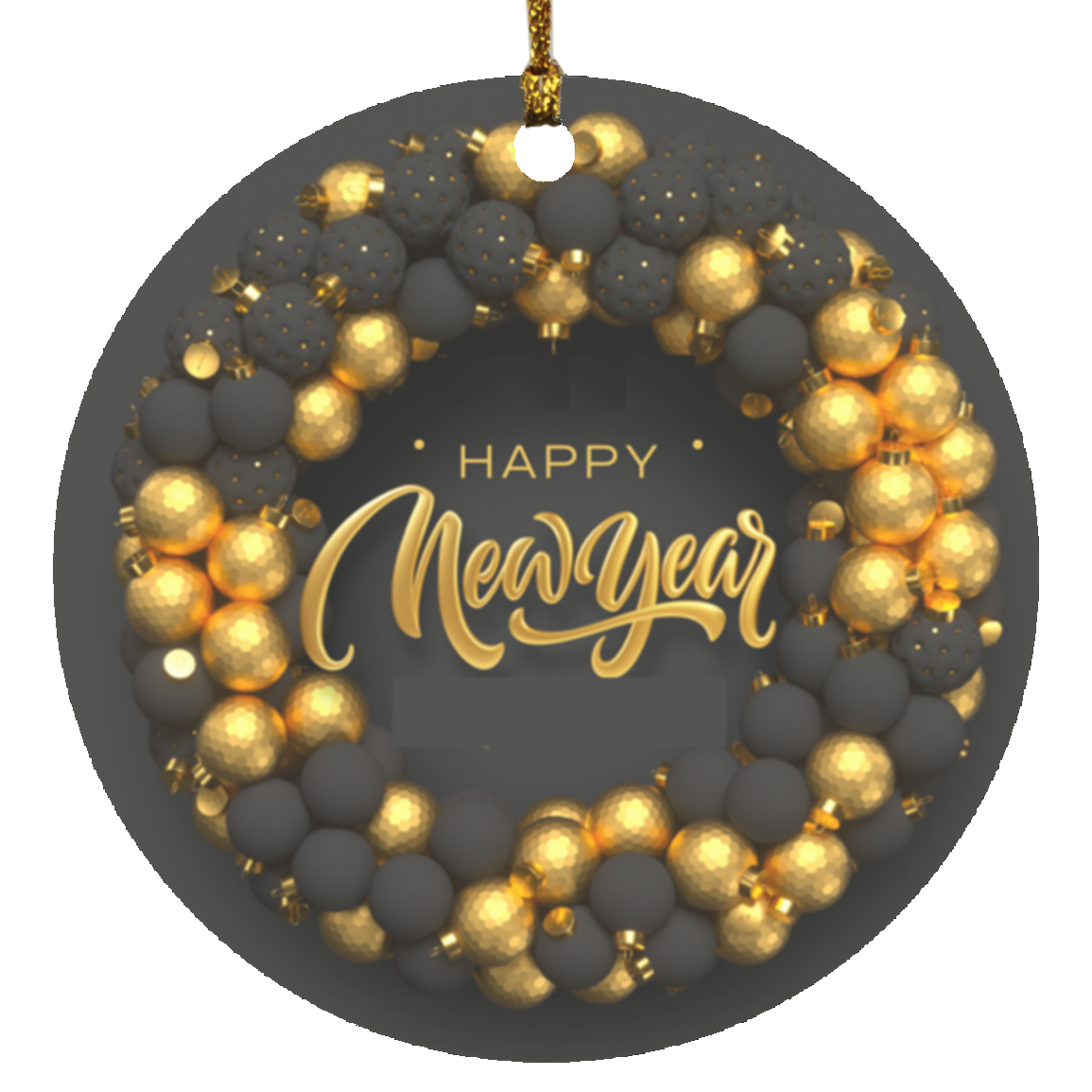 Happy New Year  Circle Ornament