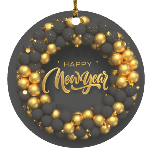 Happy New Year  Circle Ornament