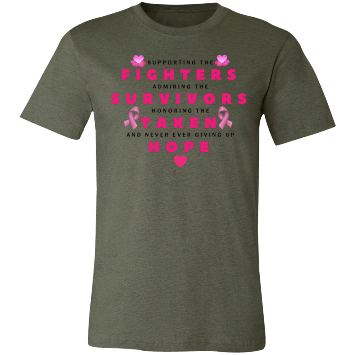 Breast Cancer Awareness Month Supporting The Fighters Unisex Jersey Short-Sleeve T-Shirt