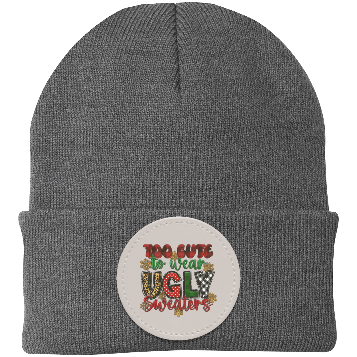 Too Cute To Wear Ugly Knit Cap - Patch