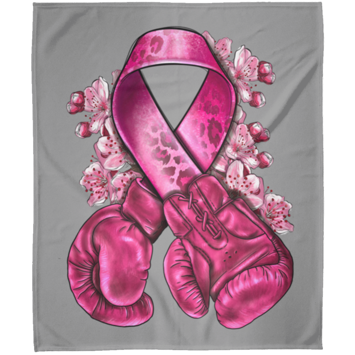 breast_cancer_with_boxing_gloves_nca Boxer Arctic Fleece Blanket 50x60