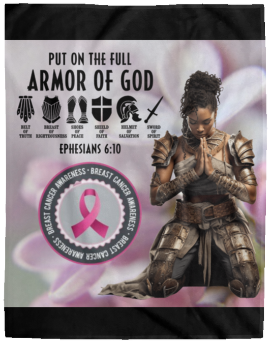 Put On The Full Armor Of God Cozy Plush Fleece Blanket - 60x80