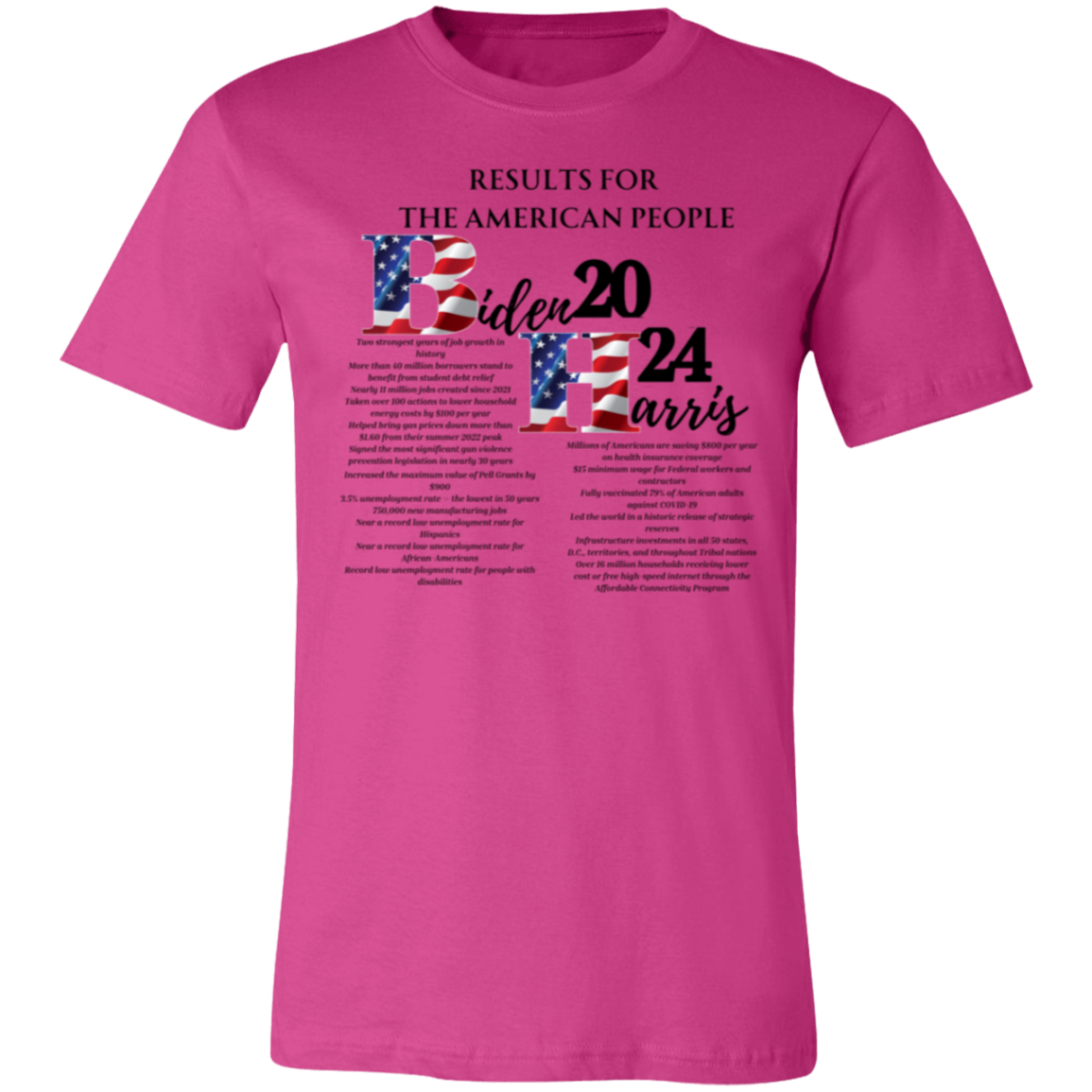 Biden-Harris Results For the American People Short Sleeve T-Shirt