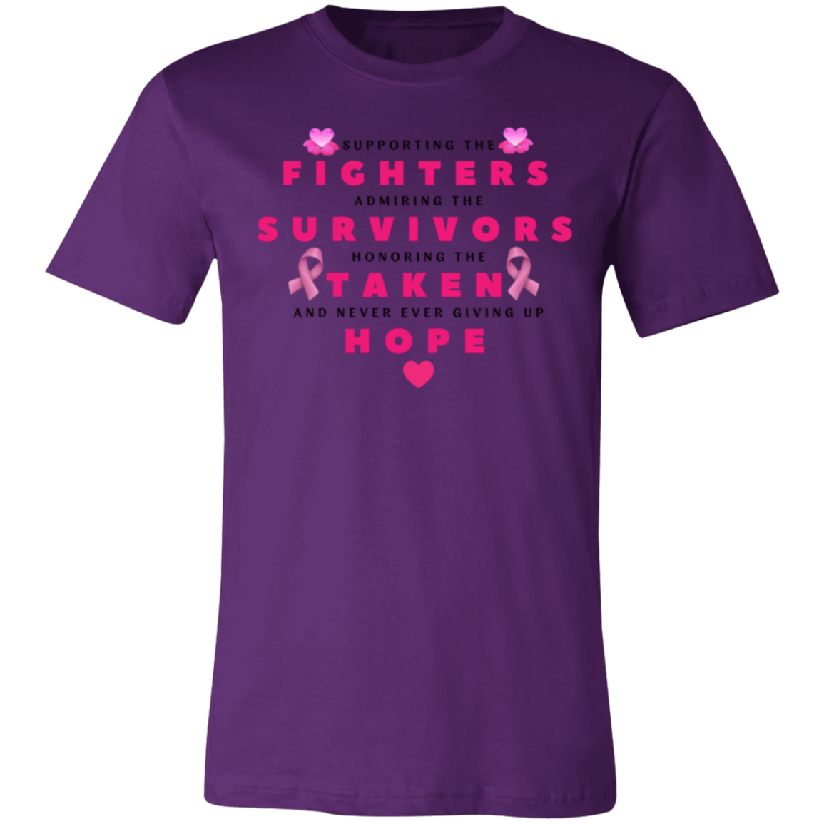 Breast Cancer Awareness Month Supporting The Fighters Unisex Jersey Short-Sleeve T-Shirt