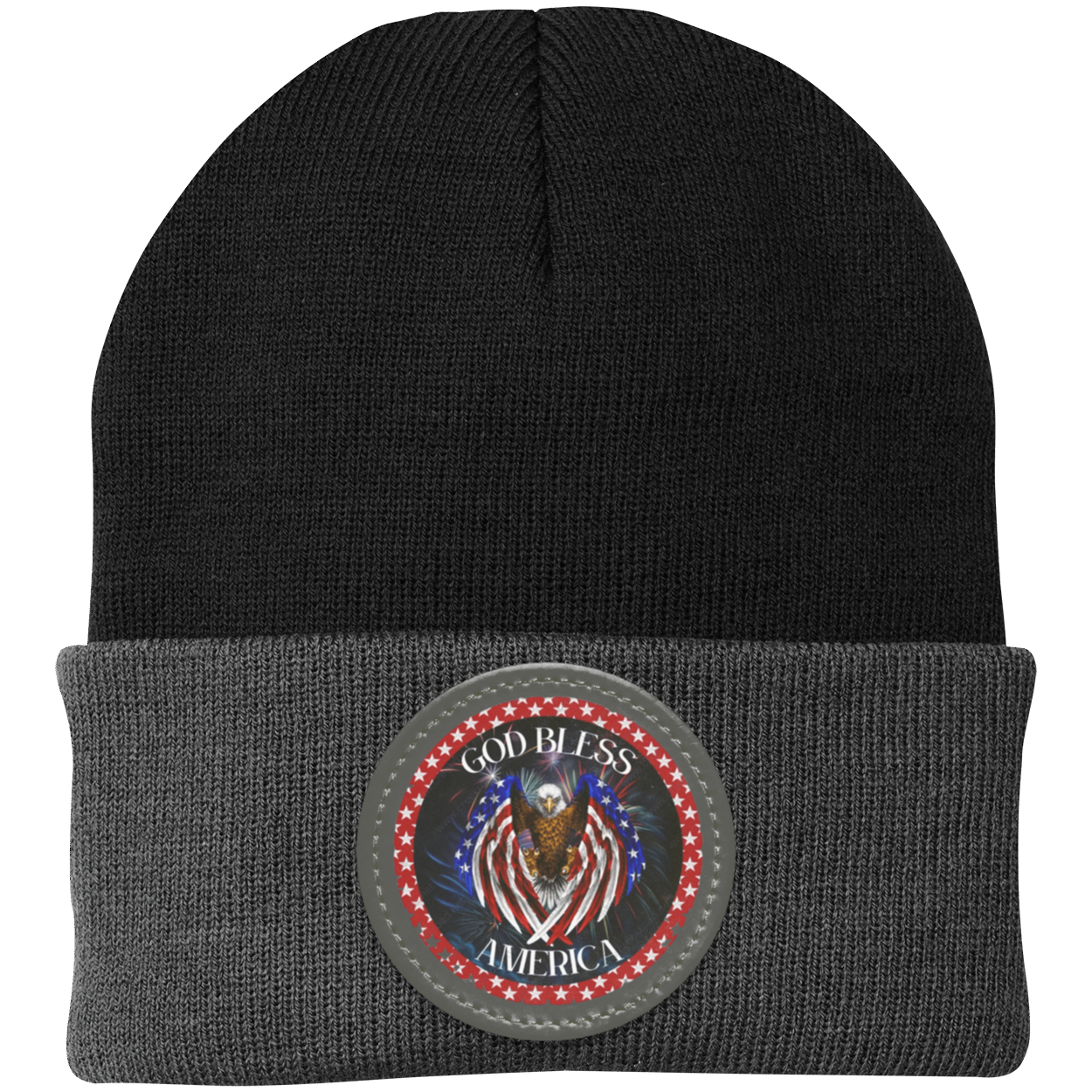 God Bless America  (C1) Knit Cap - Patch