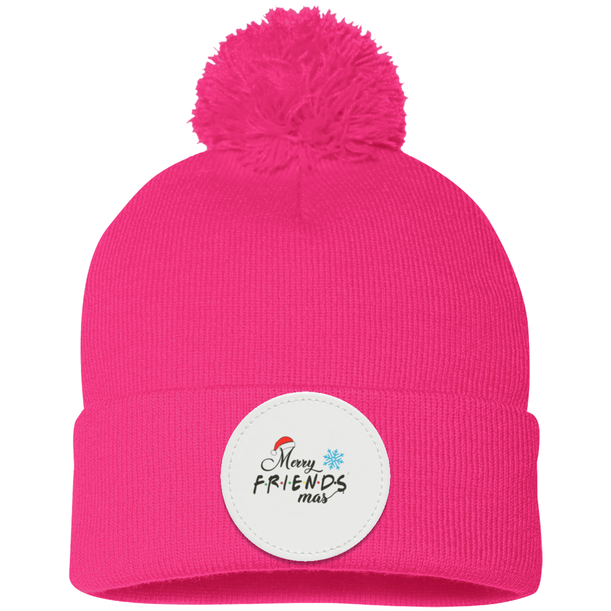 Merry Friendsmas Pom Pom Knit Cap - Patch