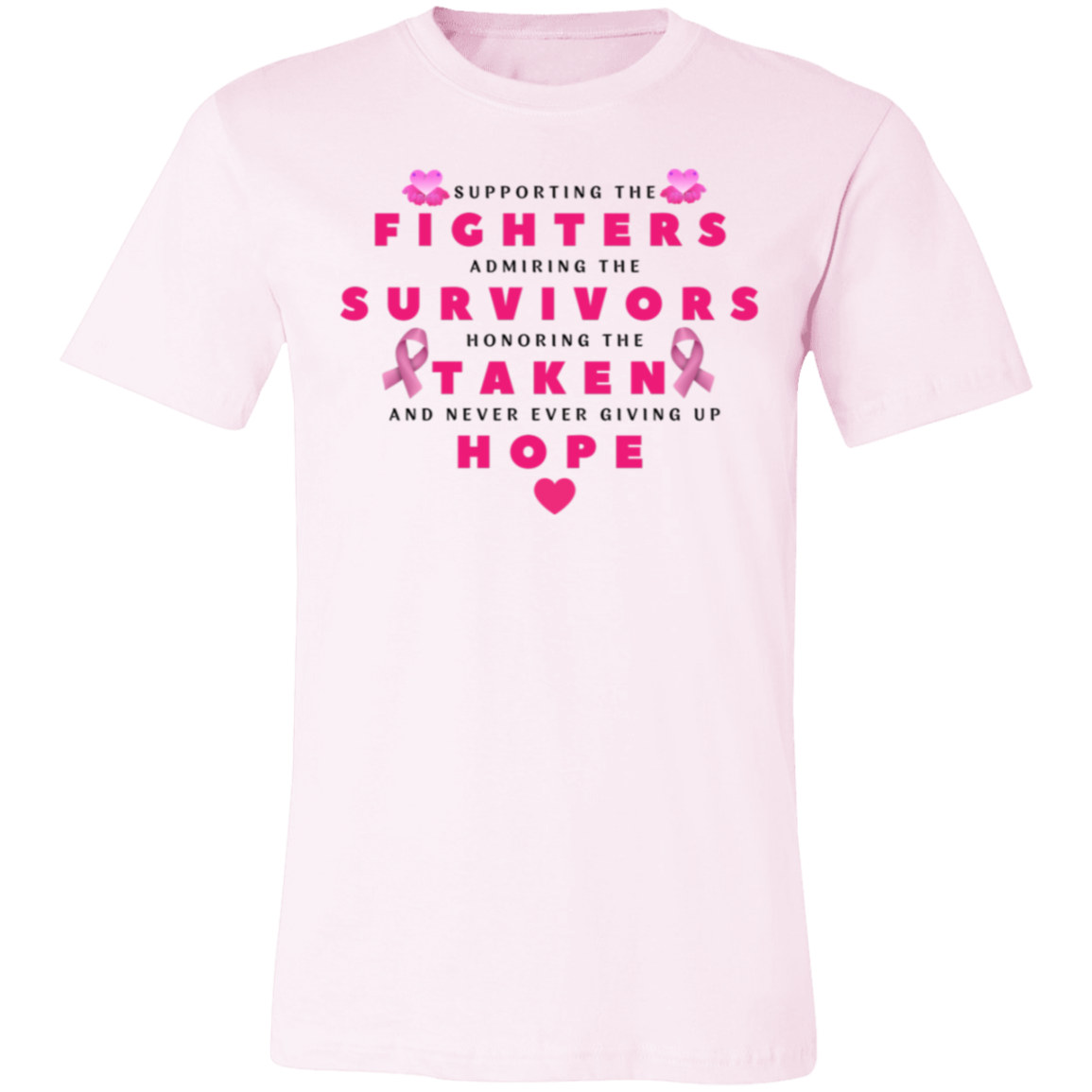 Breast Cancer Awareness Month Supporting The Fighters Unisex Jersey Short-Sleeve T-Shirt