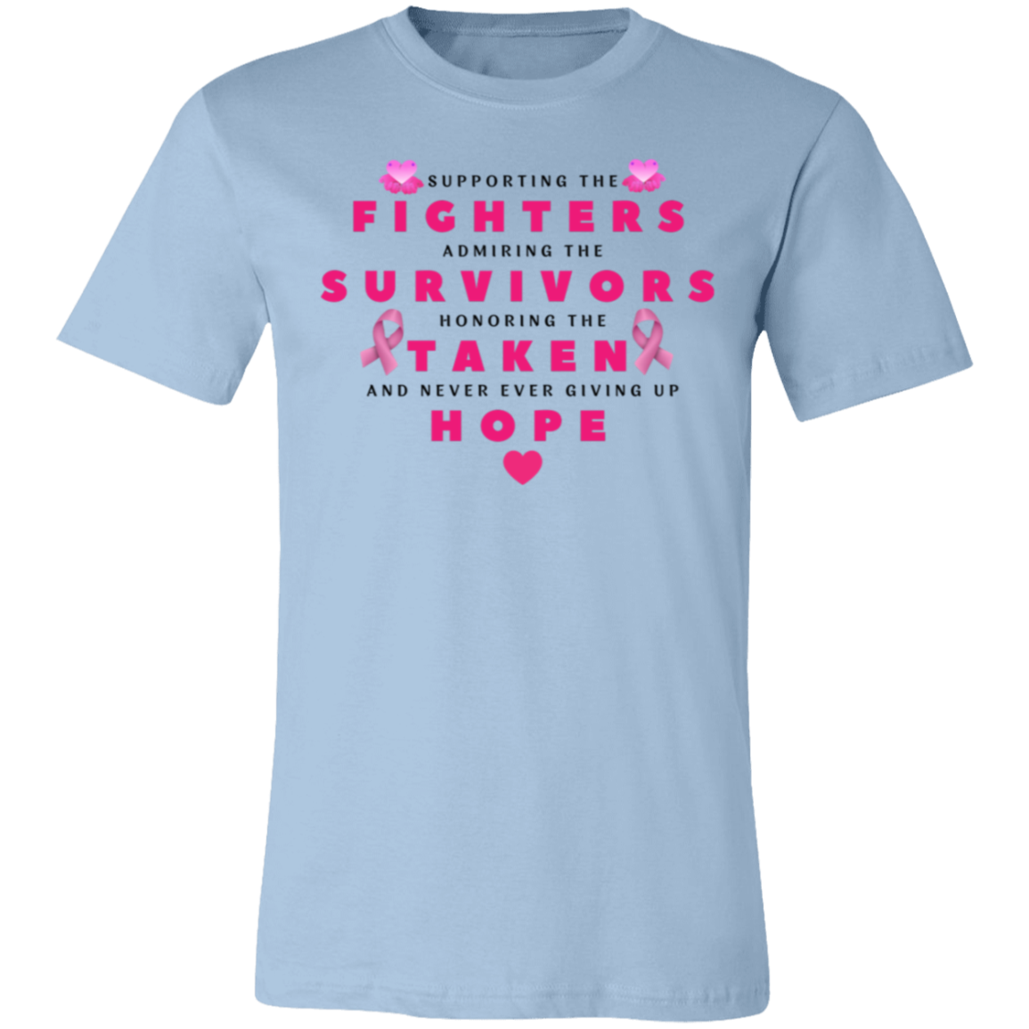 Breast Cancer Awareness Month Supporting The Fighters Unisex Jersey Short-Sleeve T-Shirt