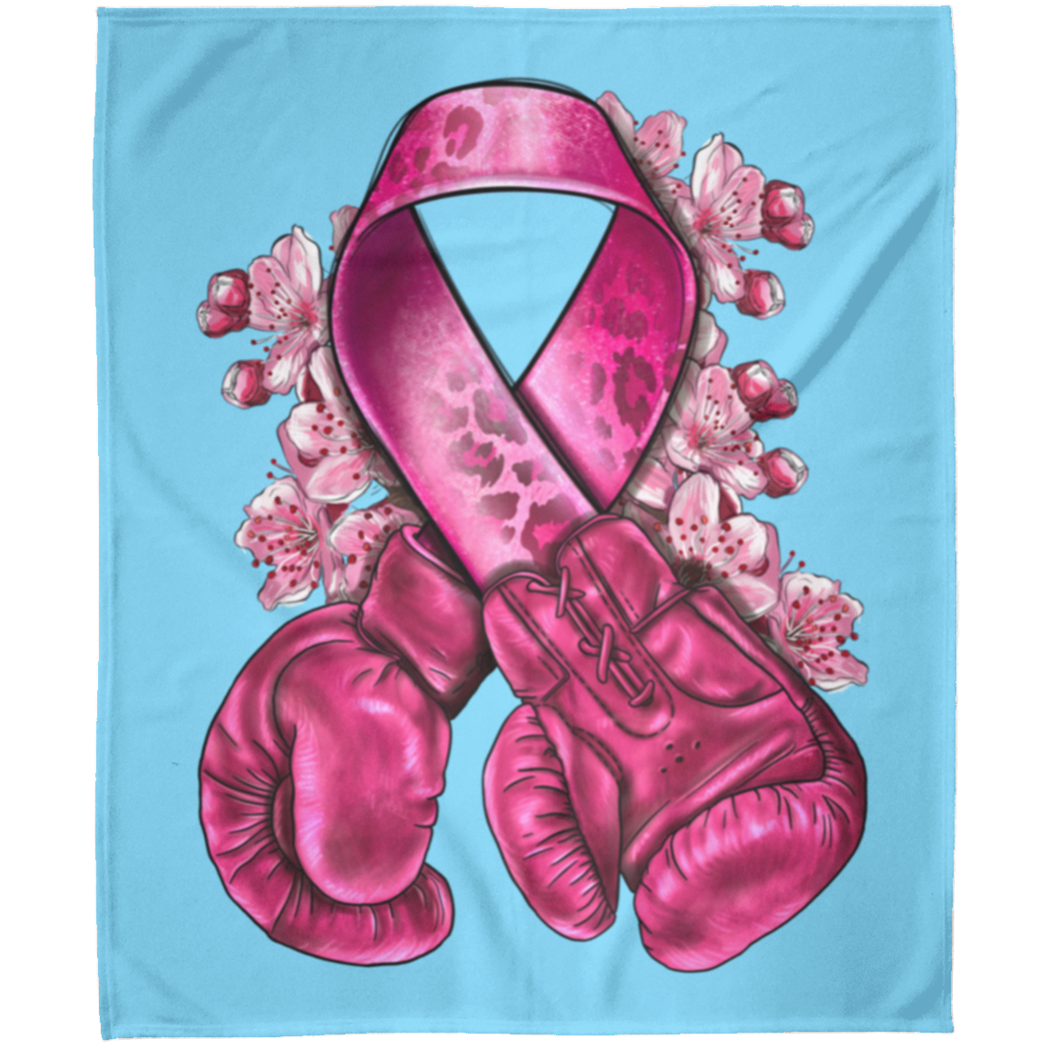 breast_cancer_with_boxing_gloves_nca Boxer Arctic Fleece Blanket 50x60