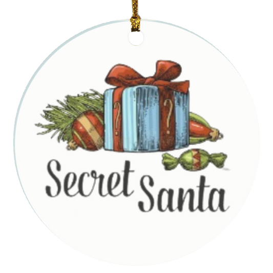 Secret Santa Christmas Circle Ornament