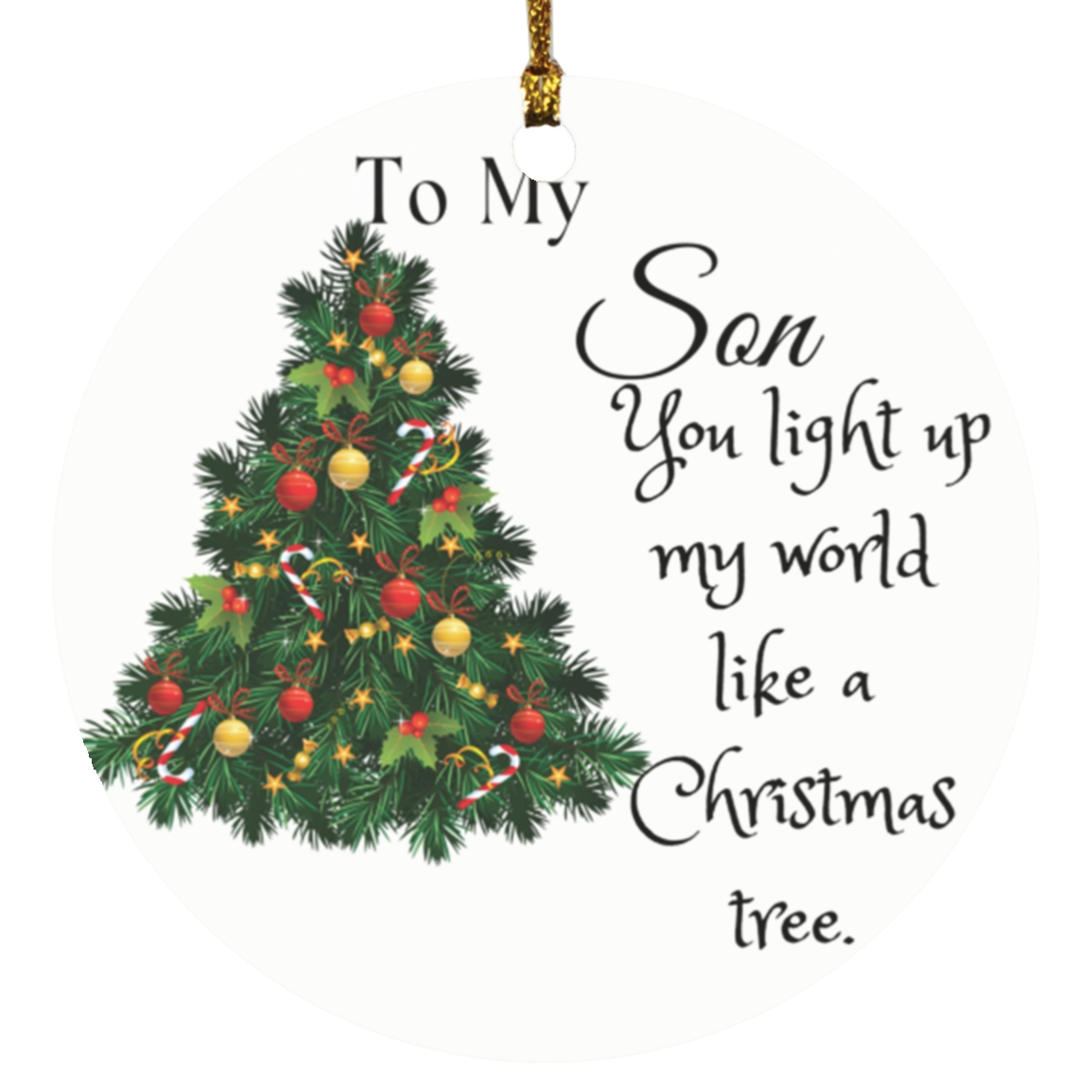 To My Son Christmas Circle Ornament