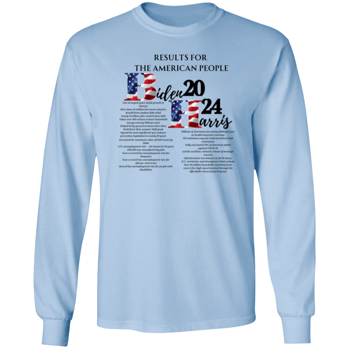 Biden-Harris Results For the American People Long Sleeve T-Shirt