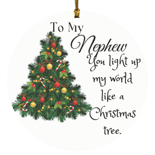 To My Nephew Christmas Circle Ornament