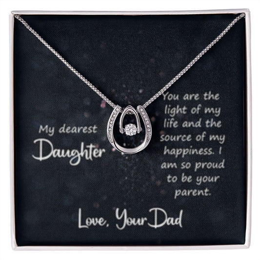 My Dearest Daughter from Dad Lucky In Love Pendant