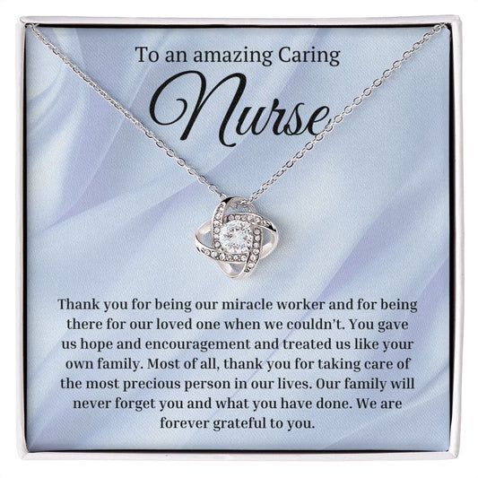 Nurse Love Knot Necklace Thank You Gift