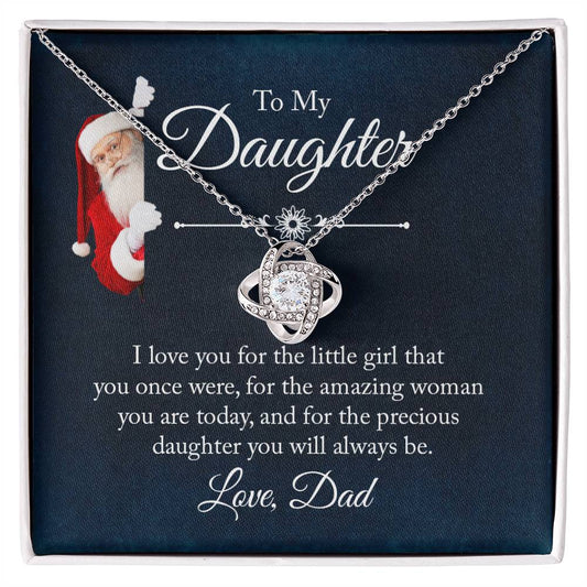 To My Daughter Love Knot Necklace